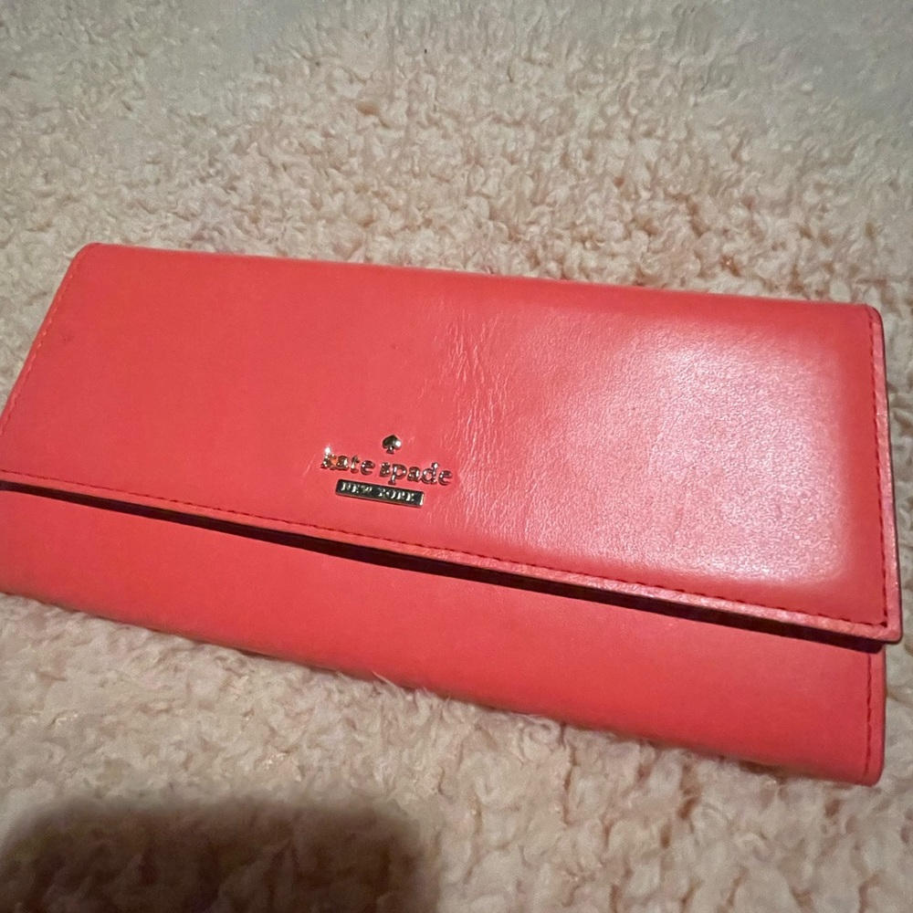 KATE SPADE Wallet pink / blue wallet, many compartments. Perfect condition